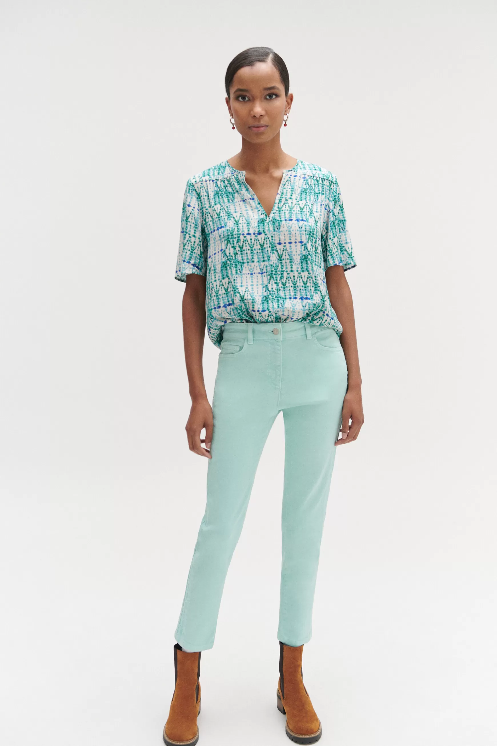 New Jean Dalston Colore A Details Brodes Femme Pantalons