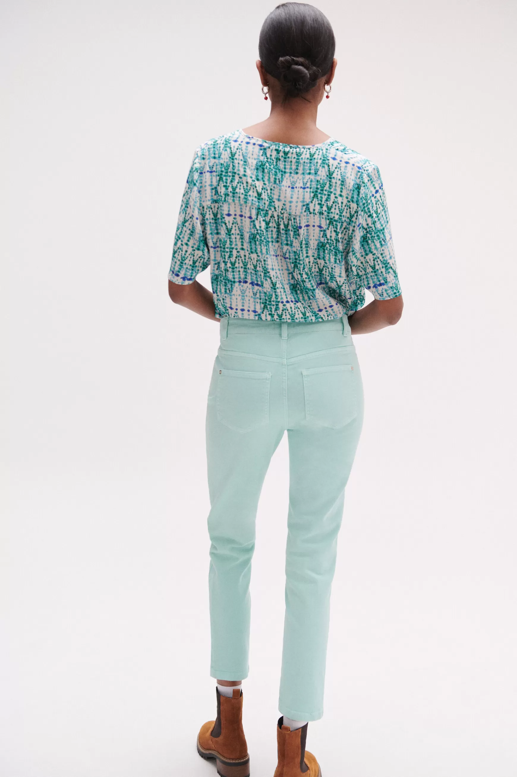 New Jean Dalston Colore A Details Brodes Femme Pantalons