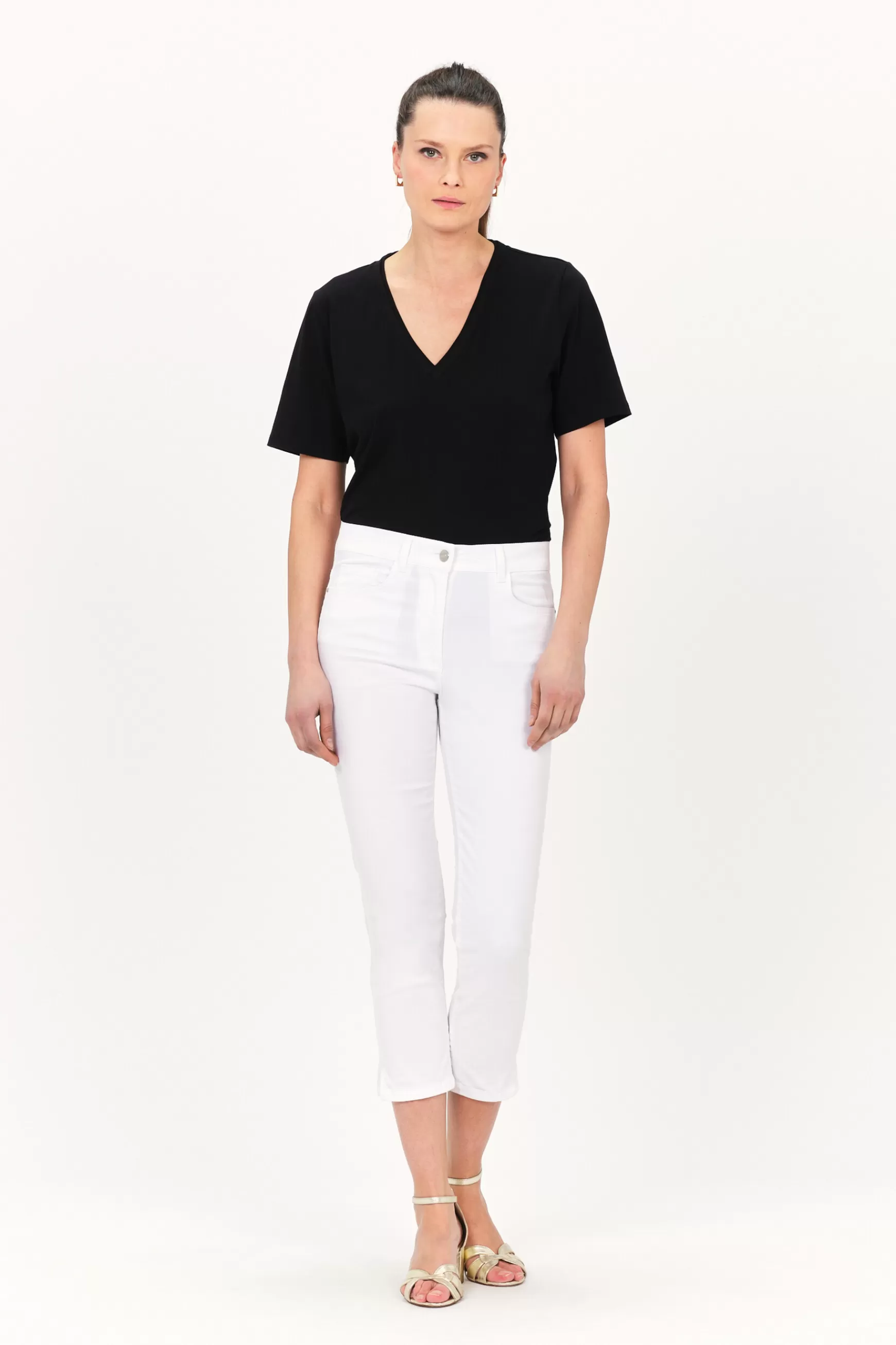 Store Pantacourt Mason Blanc Femme Pantalons