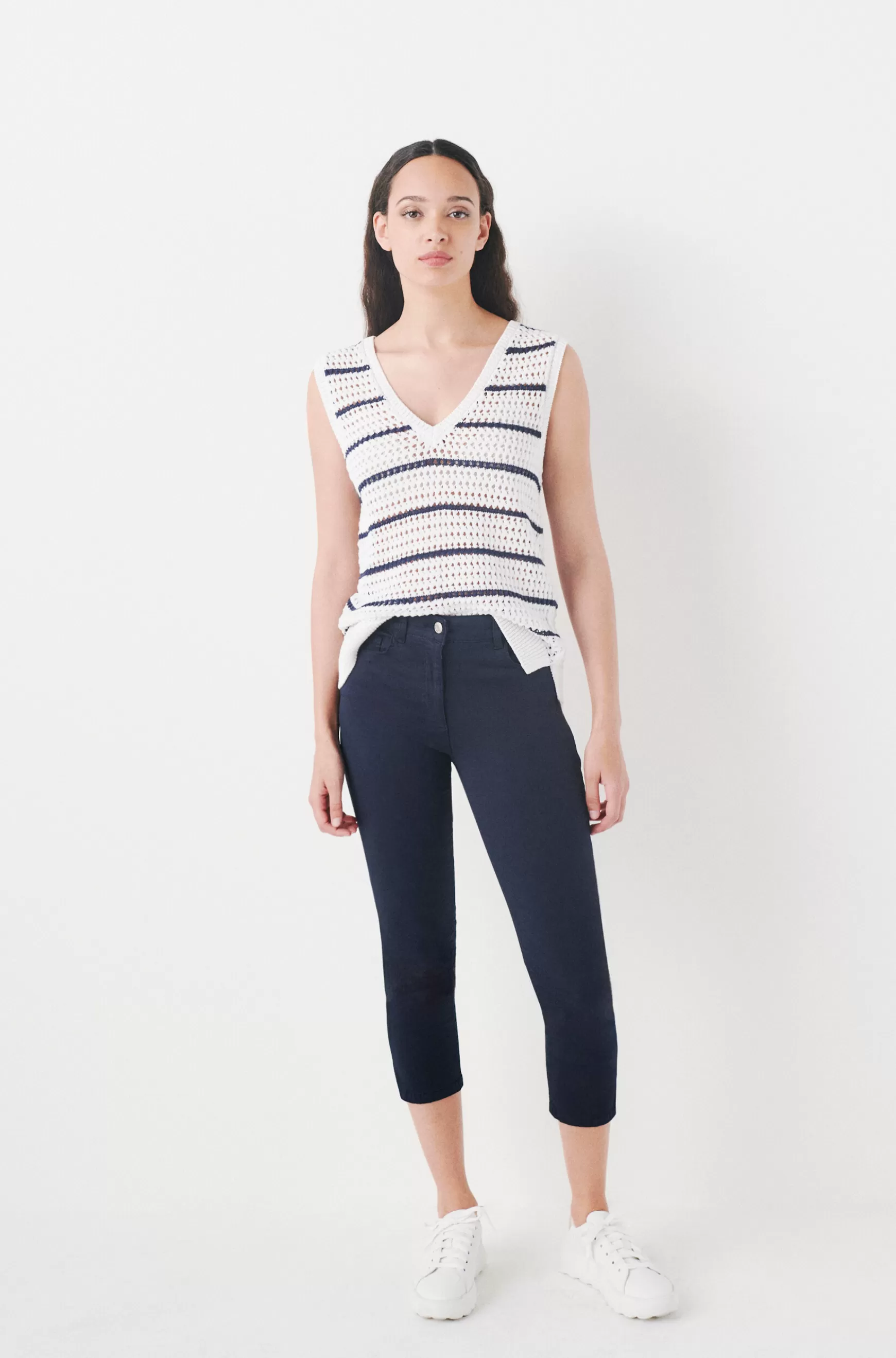 Outlet Pantacourt Mason Bleu Marine Femme Pantalons