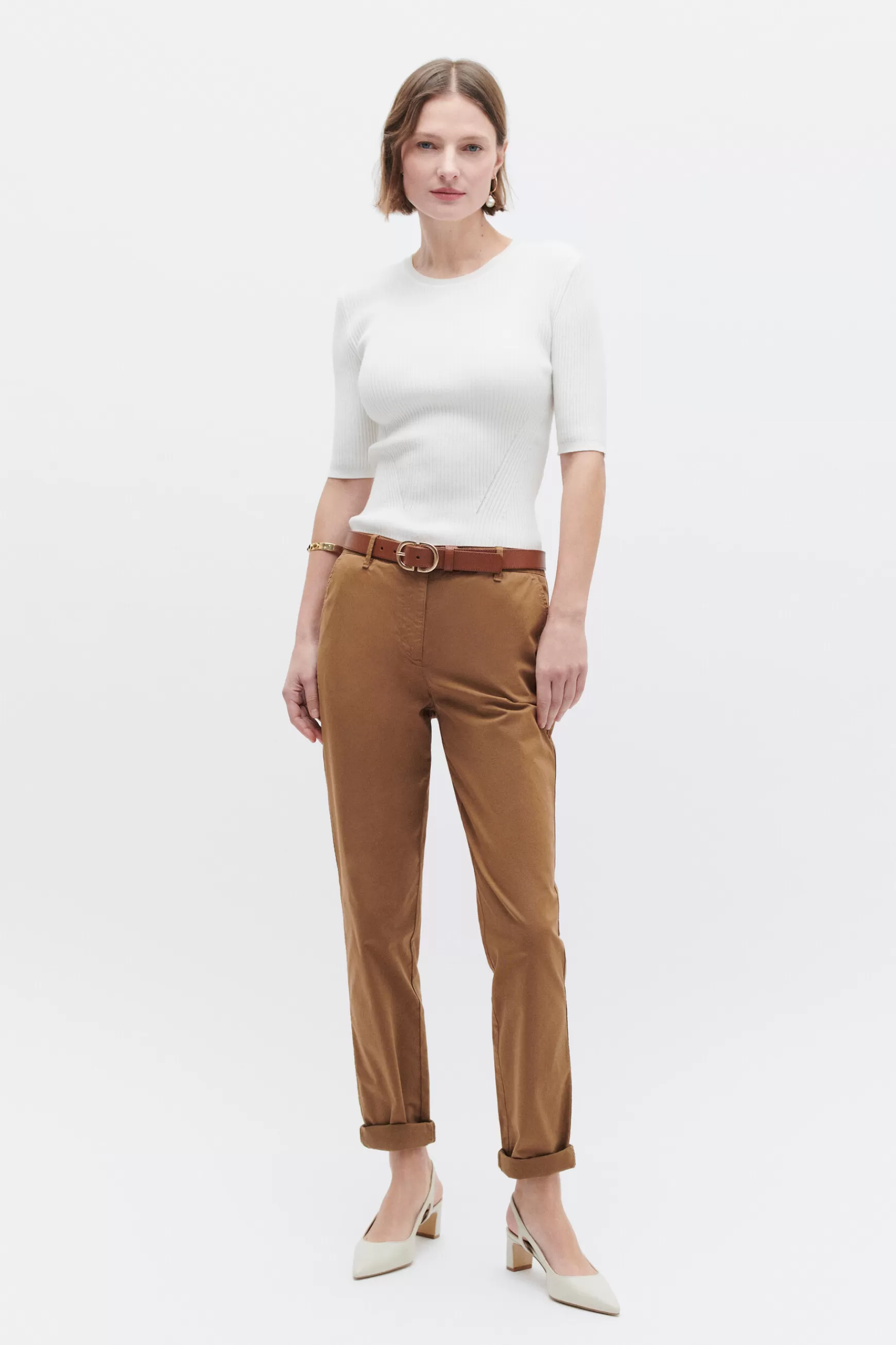 Online Pantalon Adelmo Camel Femme Pantalons