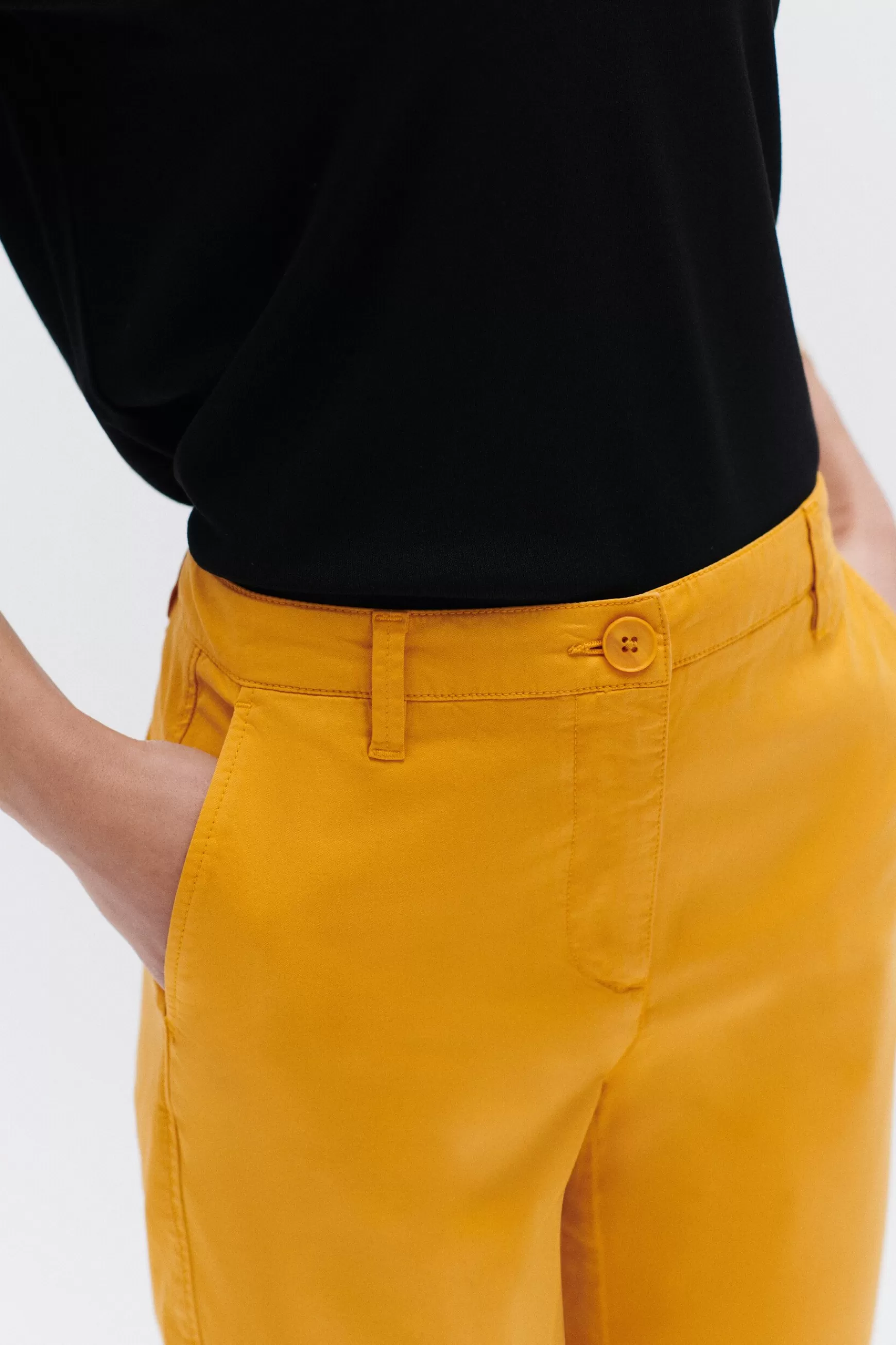 Flash Sale Pantalon Adelmo Jaune Moutarde Femme Pantalons