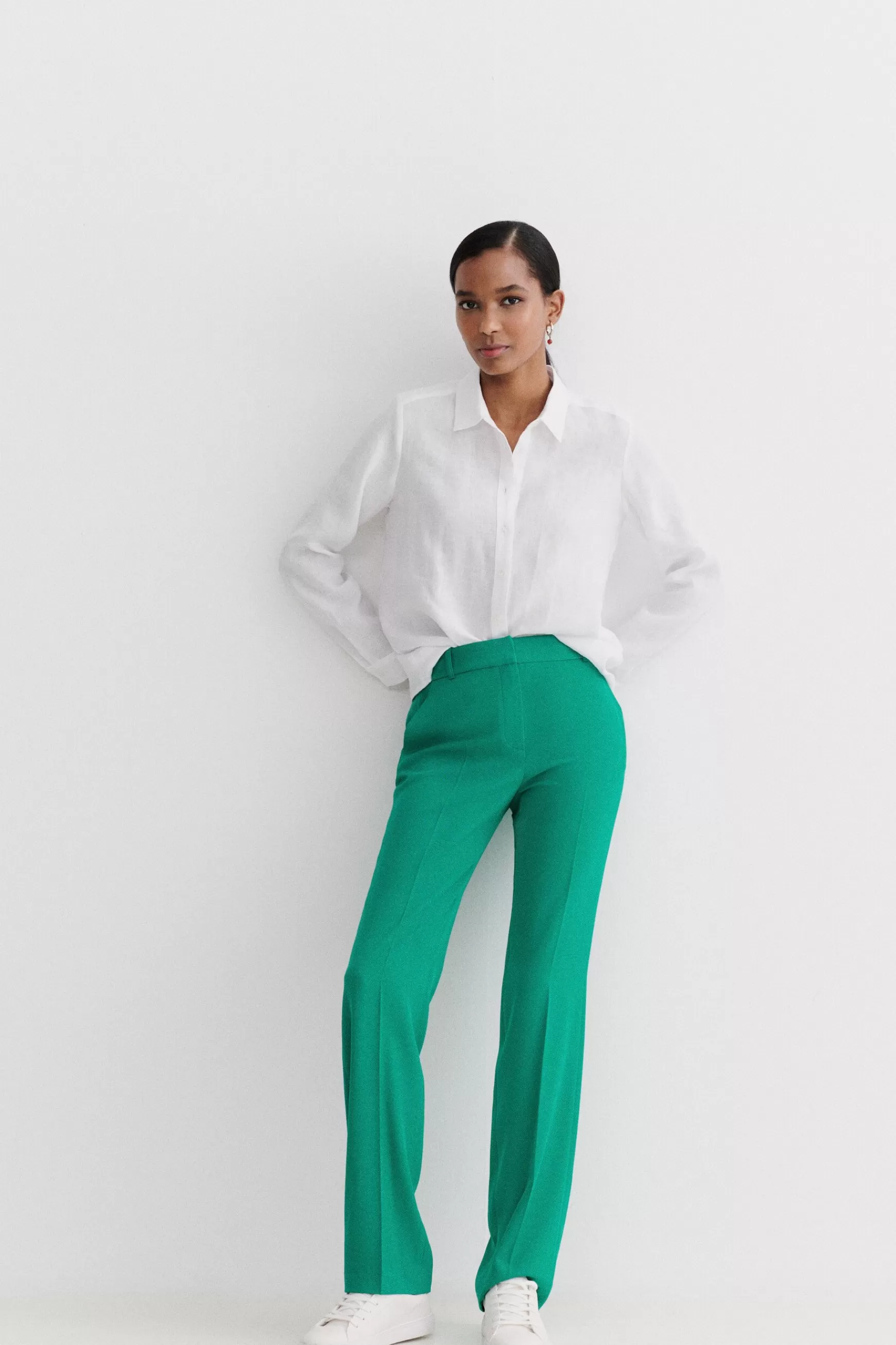 New Pantalon Clement Vert Emeraude Femme Pantalons