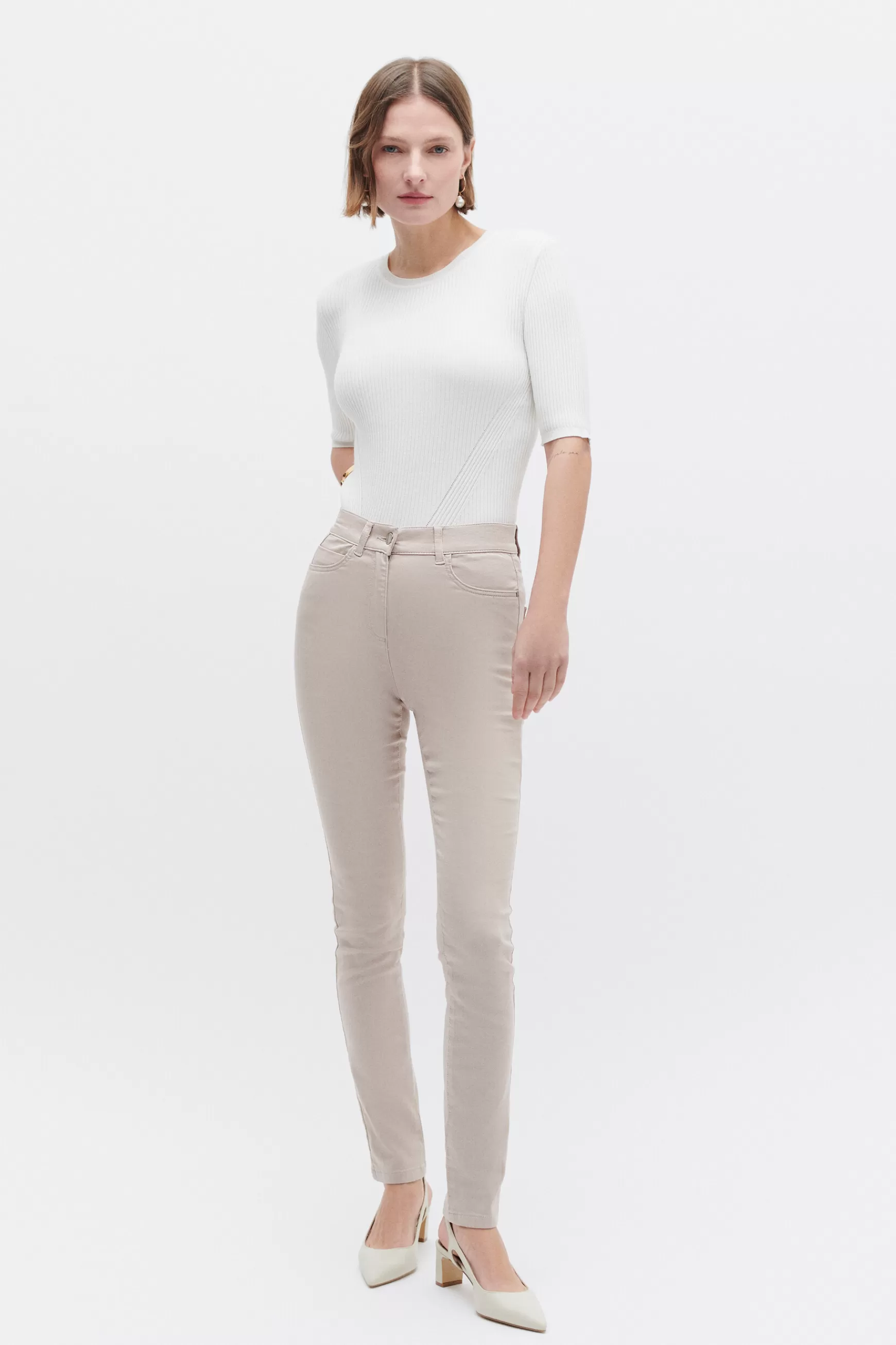 Online Pantalon Joss B Beige Femme Pantalons