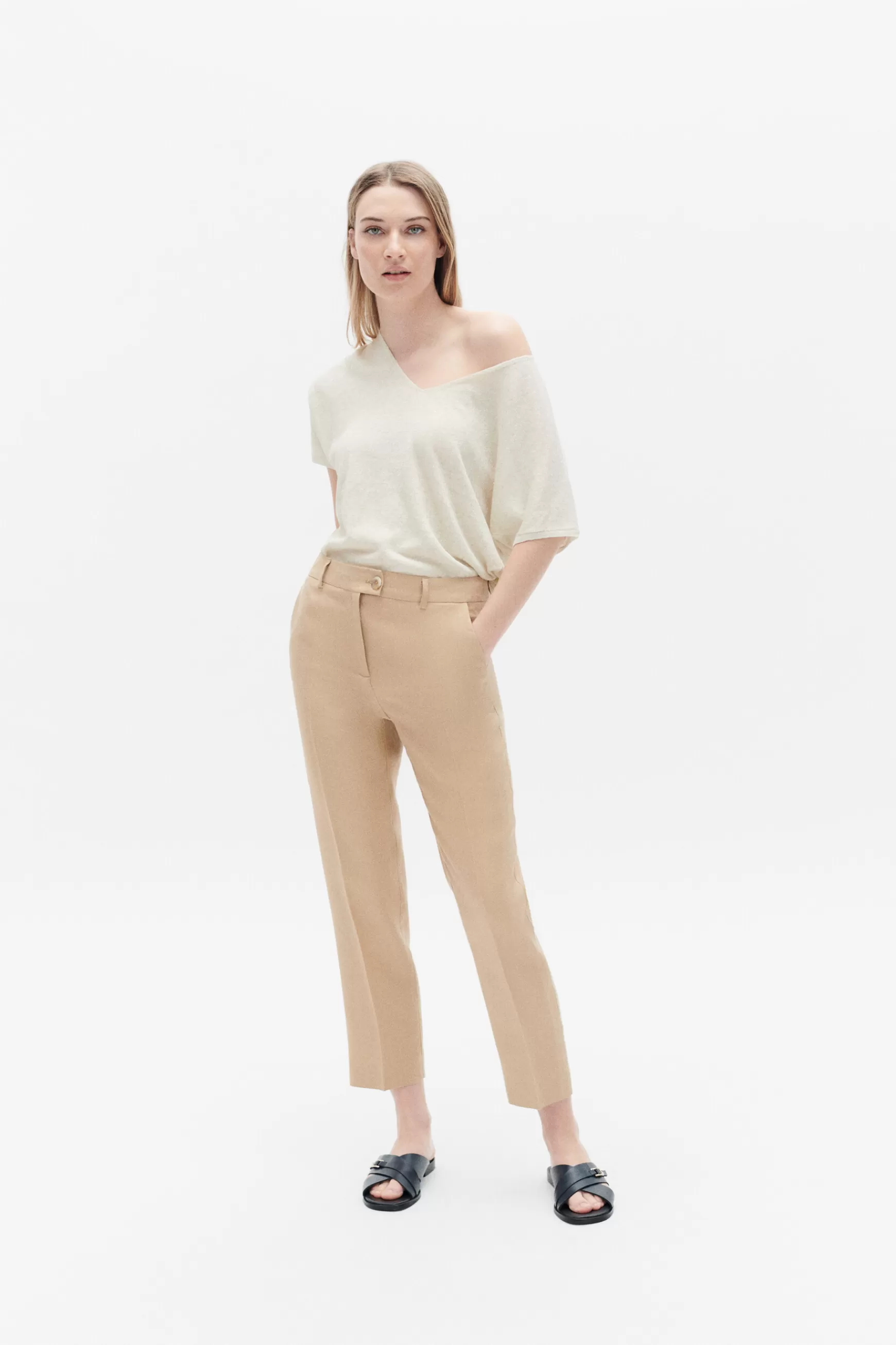 Hot Pantalon Randy Beige Femme Pantalons