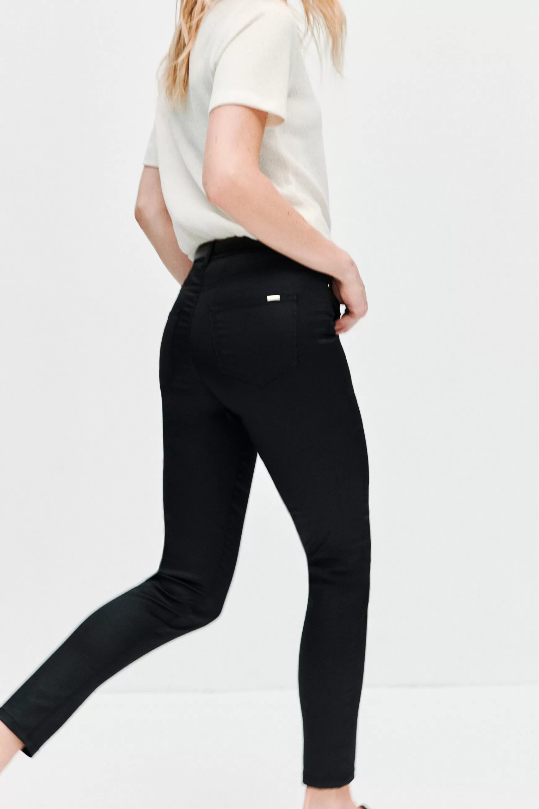 Flash Sale Pantalon Tony Effet Enduit Noir Femme Pantalons