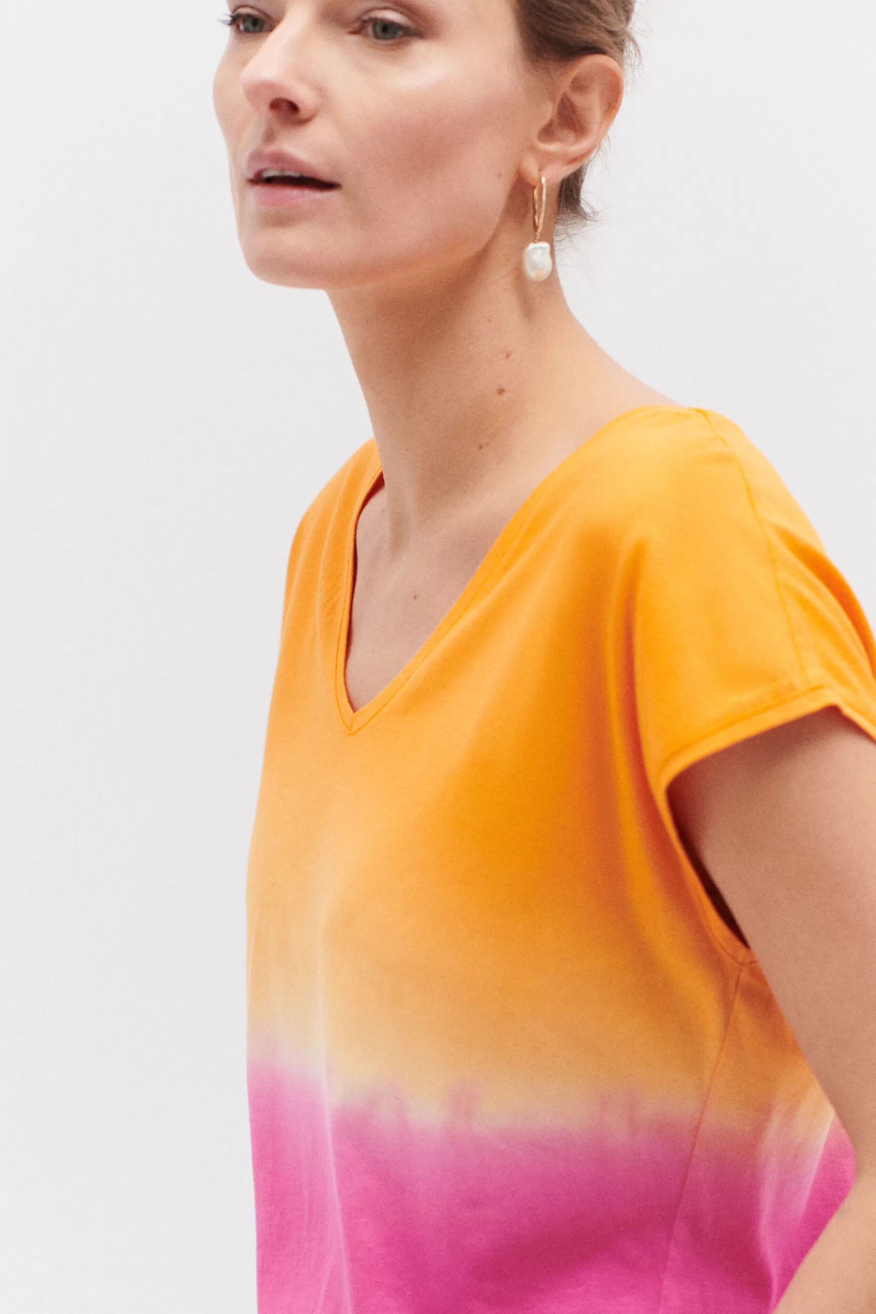 Fashion Tshirt Danae Orange Femme Tops Et T-Shirts