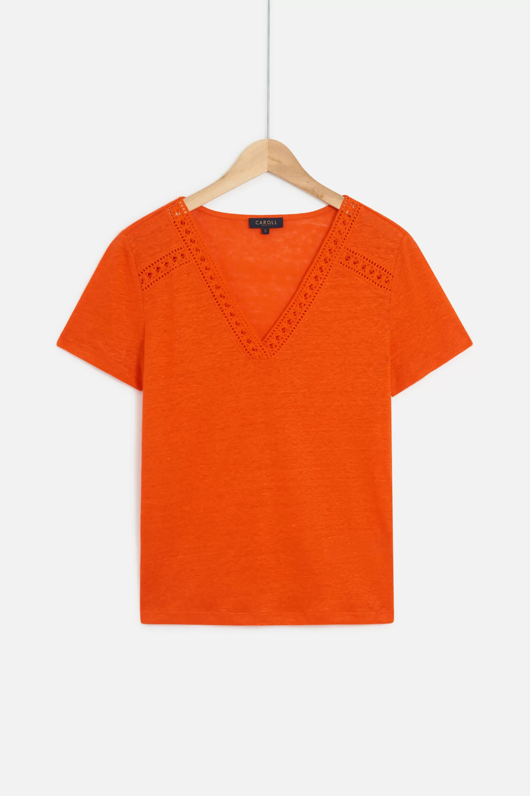 Best T-Shirt Lolita 100% Lin Orange Femme Tops Et T-Shirts