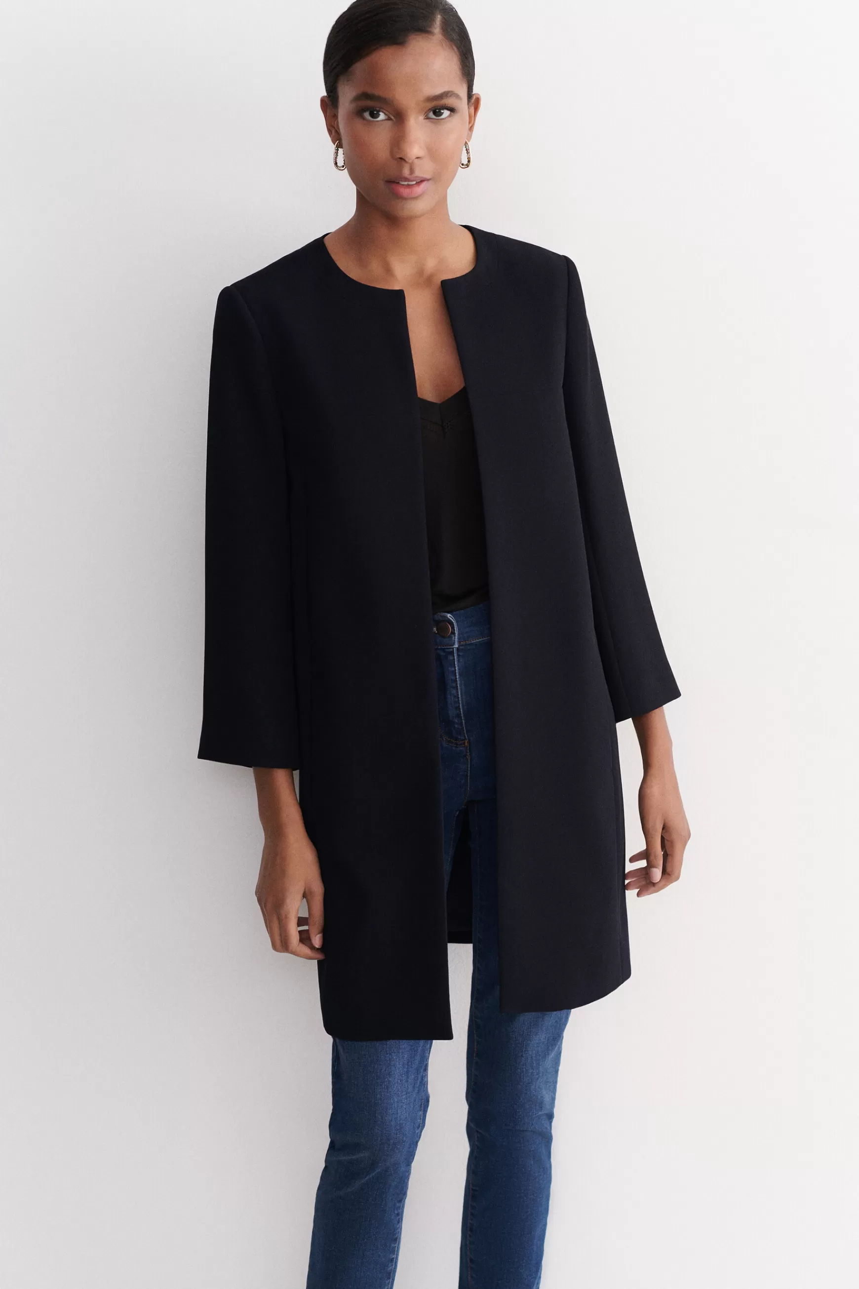 Best Sale Veste Longueur Midi Et Coupe Structuree. Femme Manteaux