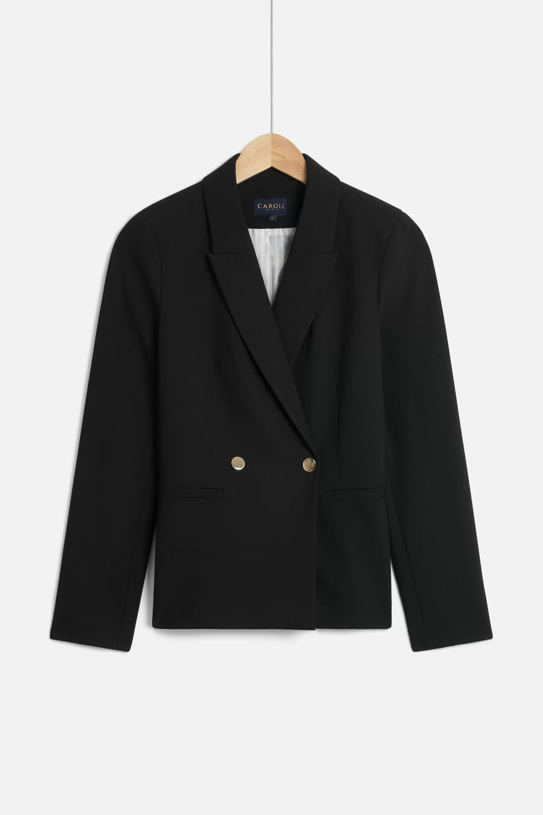 Cheap Veste Octavie Double Boutonnage Noir Femme Blazers